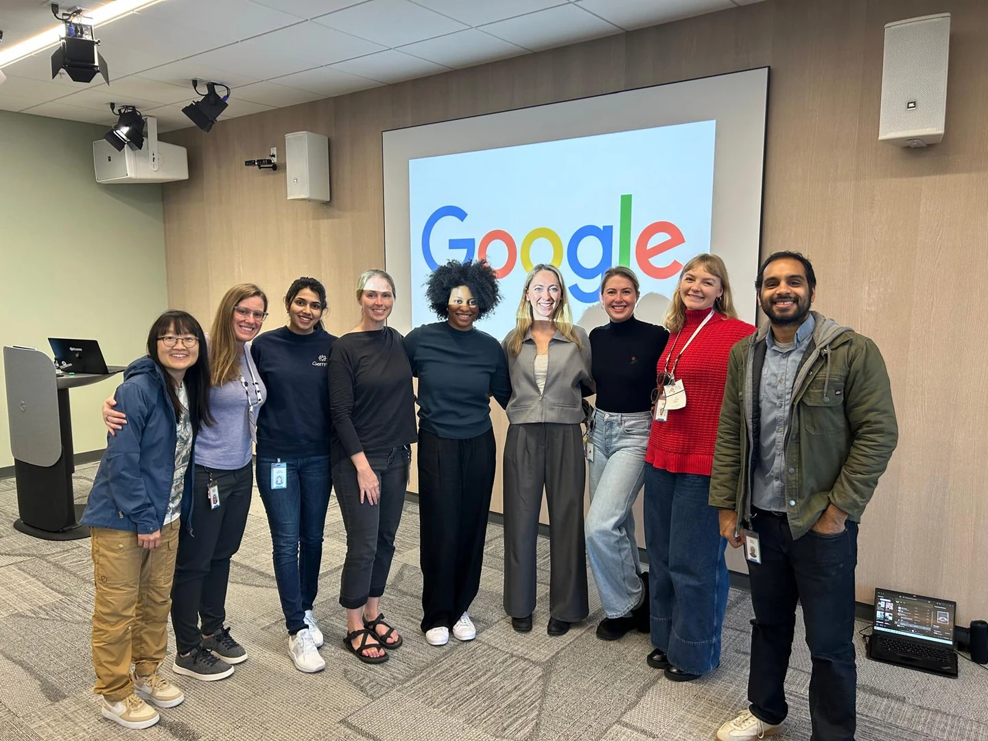 Catherine with workshop participants at Google